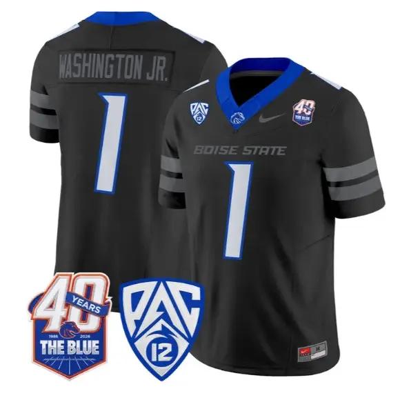 Jerico Washington Jr. Jersey #1 Boise State Broncos 2026 Stitched by My Store NCAA Football Jerseys