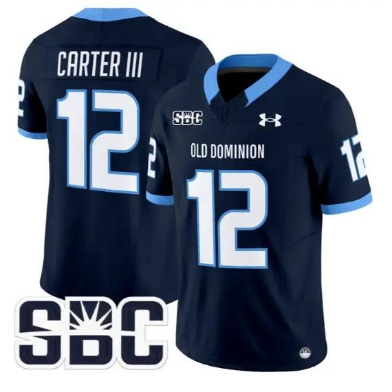 Jerome Carter III Jersey #12 Old Dominion Monarchs 2026 All Stitched by My Store NCAA Football Jerseys