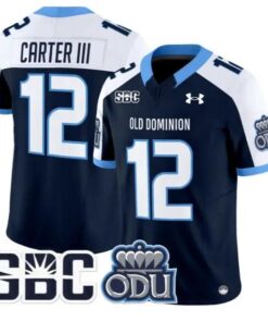 Jerome Carter III Jersey #12 Old Dominion Monarchs 2026 All Stitched by My Store NCAA Football Jerseys