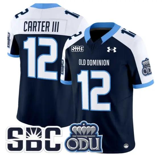 Jerome Carter III Jersey #12 Old Dominion Monarchs 2026 All Stitched by My Store NCAA Football Jerseys