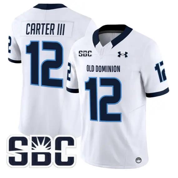Jerome Carter III Jersey #12 Old Dominion Monarchs 2026 All Stitched by My Store NCAA Football Jerseys