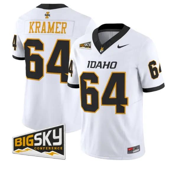 Jerry Kramer #64 Idaho Vandals Jersey 2026 Vapor Limited All Stitched by My Store NCAA Football Jerseys