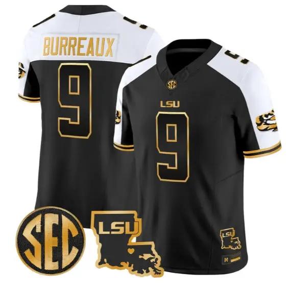 Joe Burrow #9 LSU Tigers 2026 Louisiana Patch Gold Vapor Stitched 1 Joe Burrow #9 LSU Tigers 2026 Louisiana Patch Gold Vapor Stitched by My Store NCAA Football Jerseys