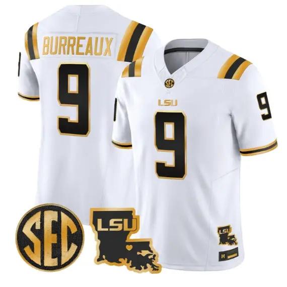 Joe Burrow #9 LSU Tigers 2026 Louisiana Patch Gold Vapor Stitched 4 Joe Burrow #9 LSU Tigers 2026 Louisiana Patch Gold Vapor Stitched by My Store NCAA Football Jerseys