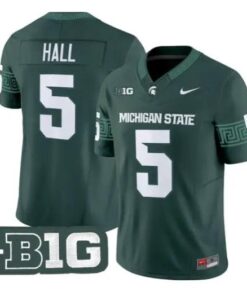 Jordan Hall Jersey #5 Michigan State Spartans 2026 Limited Stitched by My Store NCAA Football Jerseys