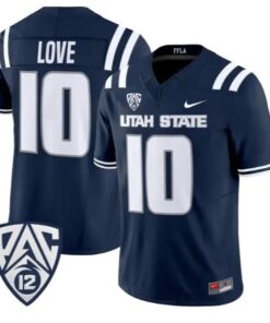 Jordan Love Jersey #10 Utah State Aggies 2026 Vapor Limited Stitched by My Store NCAA Football Jerseys