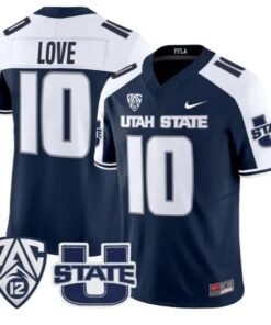 Jordan Love Jersey #10 Utah State Aggies 2026 Vapor Limited Stitched by My Store NCAA Football Jerseys