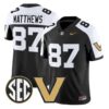 Jordan Matthews Jersey #87 Vanderbilt Commodores 2026 Vapor Stitched by My Store NCAA Football Jerseys