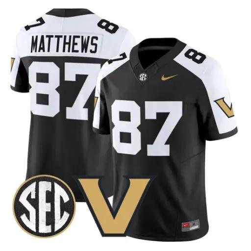 Jordan Matthews Jersey #87 Vanderbilt Commodores 2026 Vapor Stitched 1 Jordan Matthews Jersey #87 Vanderbilt Commodores 2026 Vapor Stitched by My Store NCAA Football Jerseys