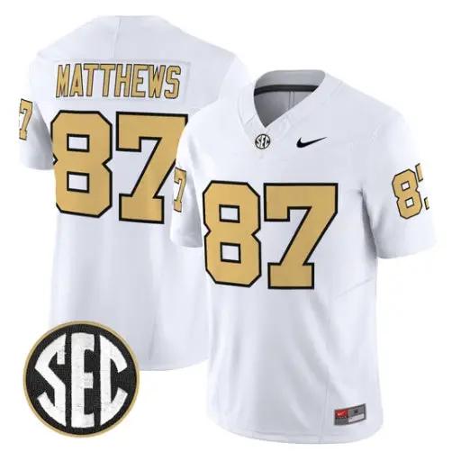 Jordan Matthews Jersey #87 Vanderbilt Commodores 2026 Vapor Stitched 4 Jordan Matthews Jersey #87 Vanderbilt Commodores 2026 Vapor Stitched by My Store NCAA Football Jerseys