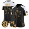 Jordan Seaton #77 LSU Tigers 2026 Louisiana Patch Gold All Stitched by My Store NCAA Football Jerseys