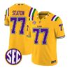 Jordan Seaton #77 LSU Tigers Jersey 2026 Mardi Gras Edition All Stitched by My Store NCAA Football Jerseys