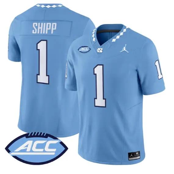Jordan Shipp Jersey #1 North Carolina Tar Heels 2026 Limited Stitched by My Store NCAA Football Jerseys