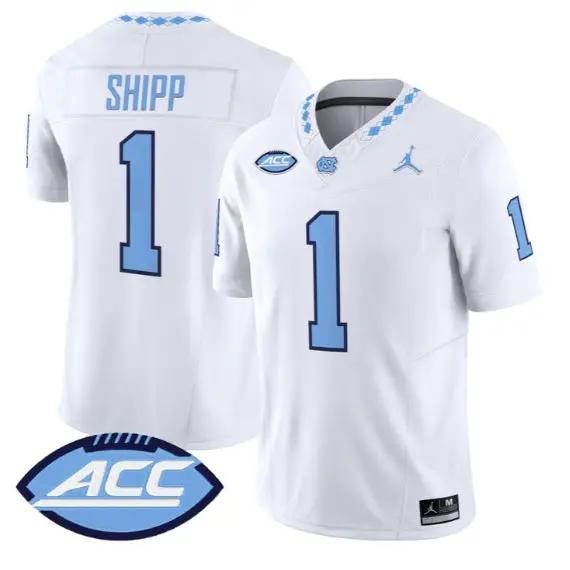 Jordan Shipp Jersey #1 North Carolina Tar Heels 2026 Limited Stitched by My Store NCAA Football Jerseys