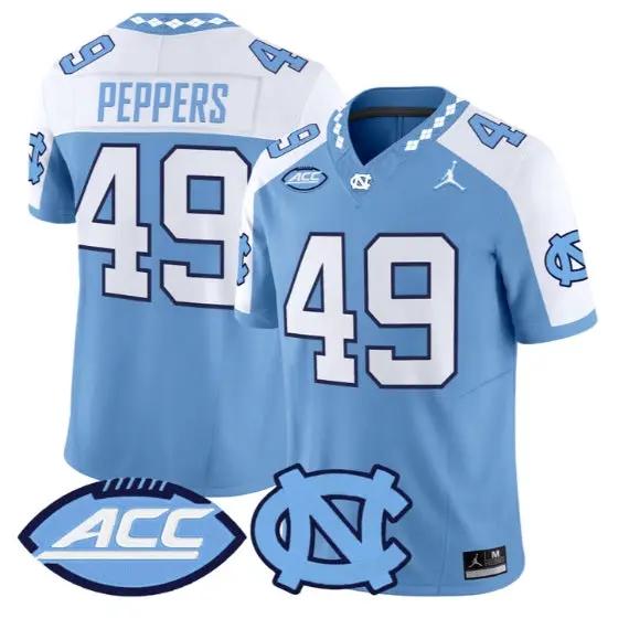 Julius Peppers Jersey #49 North Carolina Tar Heels 2026 All Stitched by My Store NCAA Football Jerseys