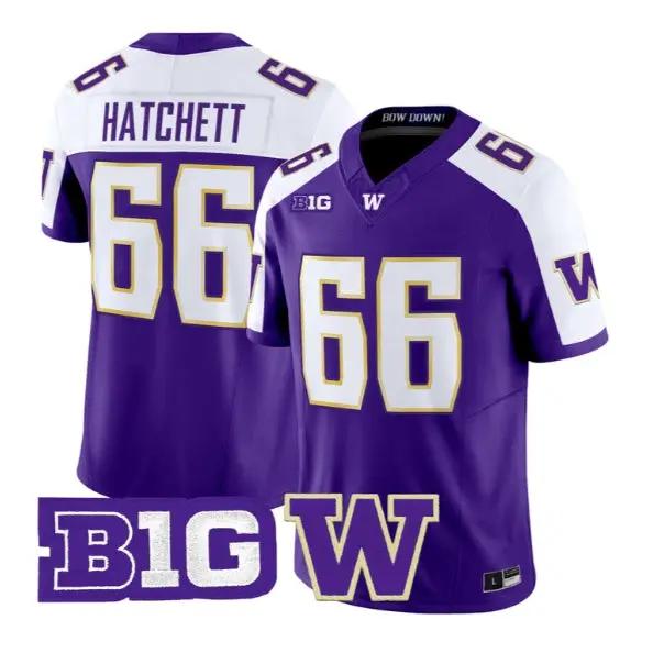 Landen Hatchett #66 Washington Huskies Jersey 2026 Limited Stitched by My Store NCAA Football Jerseys