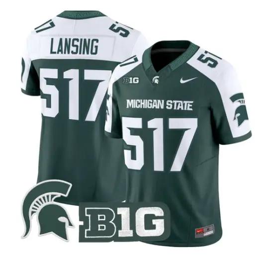 Lansing Jersey #517 Michigan State Spartans 2026 Limited Stitched 3 Lansing Jersey #517 Michigan State Spartans 2026 Limited Stitched by My Store NCAA Football Jerseys