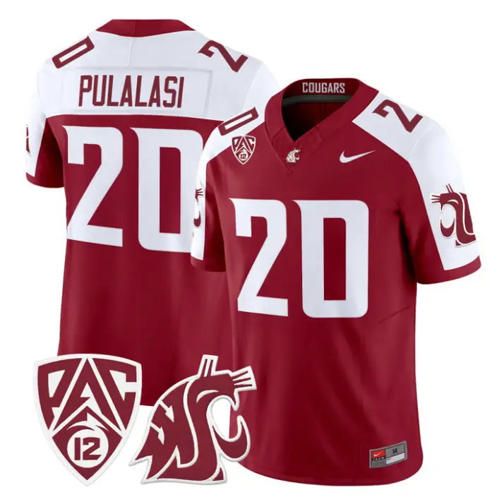 Leo Pulalasi Jersey #20 Washington State Cougars 2026 Vapor Stitched 3 Leo Pulalasi Jersey #20 Washington State Cougars 2026 Vapor Stitched by My Store NCAA Football Jerseys
