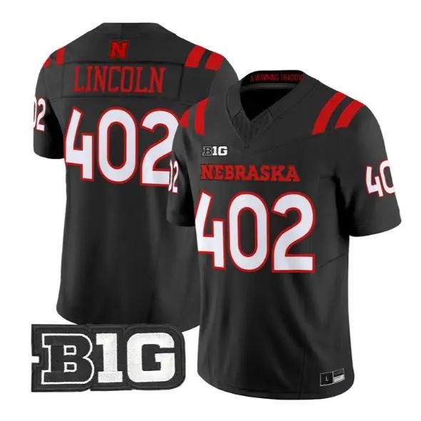 Lincoln Nebraska #402 Nebraska Cornhuskers Jersey 2026 Alter All-black Stitched 1 Lincoln Nebraska #10 Nebraska Cornhuskers Jersey 2026 Alter All-black Stitched by My Store NCAA Football Jerseys