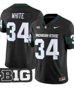 Lorenzo White Jersey #34 Michigan State Spartans 2026 Vapor Stitched by My Store NCAA Football Jerseys