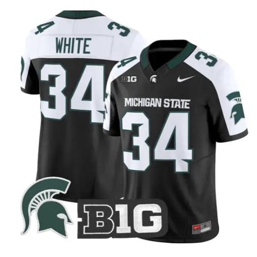 Lorenzo White Jersey #34 Michigan State Spartans 2026 Vapor Stitched 1 Lorenzo White Jersey #34 Michigan State Spartans 2026 Vapor Stitched by My Store NCAA Football Jerseys