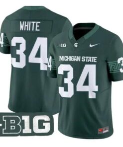 Lorenzo White Jersey #34 Michigan State Spartans 2026 Vapor Stitched 9 Lorenzo White Jersey #34 Michigan State Spartans 2026 Vapor Stitched by My Store NCAA Football Jerseys