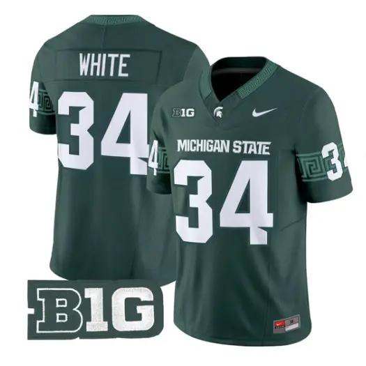 Lorenzo White Jersey #34 Michigan State Spartans 2026 Vapor Stitched 4 Lorenzo White Jersey #34 Michigan State Spartans 2026 Vapor Stitched by My Store NCAA Football Jerseys