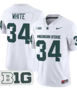Lorenzo White Jersey #34 Michigan State Spartans 2026 Vapor Stitched 10 Lorenzo White Jersey #34 Michigan State Spartans 2026 Vapor Stitched by My Store NCAA Football Jerseys