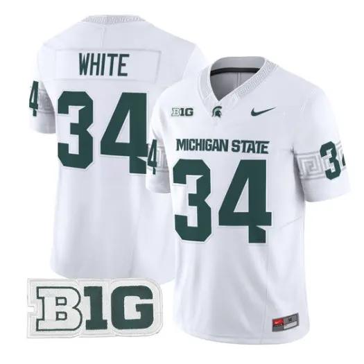 Lorenzo White Jersey #34 Michigan State Spartans 2026 Vapor Stitched 5 Lorenzo White Jersey #34 Michigan State Spartans 2026 Vapor Stitched by My Store NCAA Football Jerseys