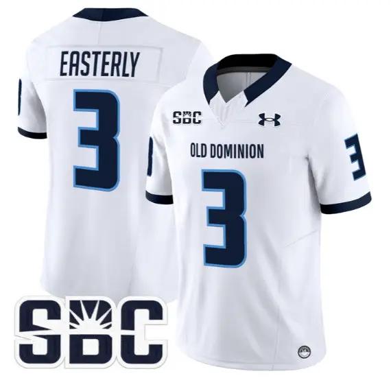 Mario Easterly Jersey #3 Old Dominion Monarchs 2026 Limited Stitched by My Store NCAA Football Jerseys