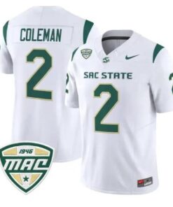 Matthew_Coleman_Jersey_2_Sacramento_State_Hornets_2026_All_Stitched_White - Malcom Terry Matthew Coleman Jersey #2 Sacramento State Hornets 2026 All Stitched by My Store NCAA Football Jerseys