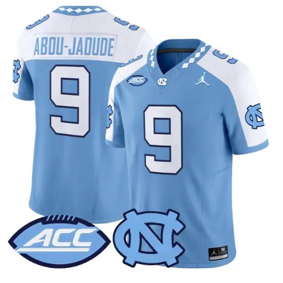 Melkart Abou-Jaoude Jersey #9 North Carolina Tar Heels 2026 Stitched by My Store NCAA Football Jerseys