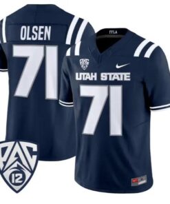 Merlin Olsen Jersey #71 Utah State Aggies 2026 Vapor Limited Stitched by My Store NCAA Football Jerseys