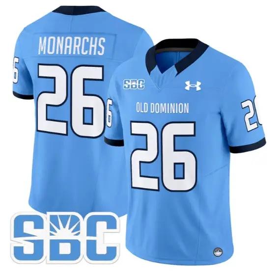 Monarchs Jersey #26 Old Dominion Monarchs 2026 Limited All Stitched by My Store NCAA Football Jerseys