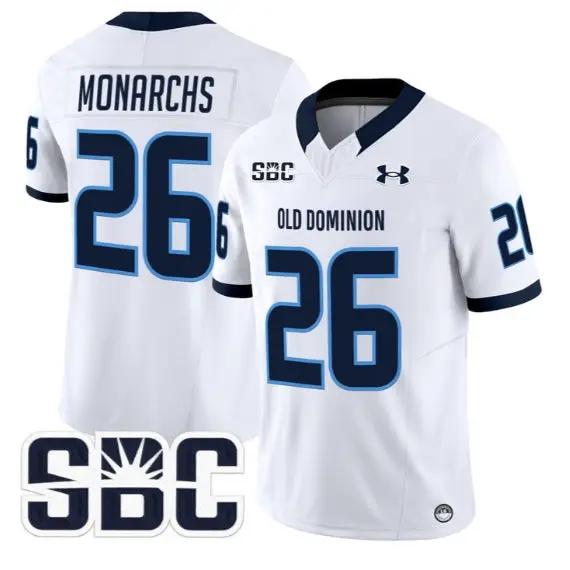 Monarchs Jersey #26 Old Dominion Monarchs 2026 Limited All Stitched by My Store NCAA Football Jerseys