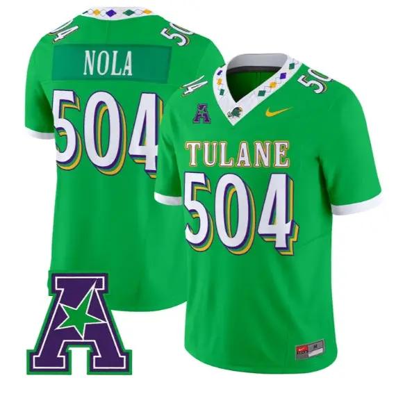 Nola #504 Tulane Green Wave Jersey 2026 City Edition Vapor Limited All Stitched 1 Nola #504 Tulane Green Wave Jersey 2026 City Edition Vapor Limited All Stitched by My Store NCAA Football Jerseys