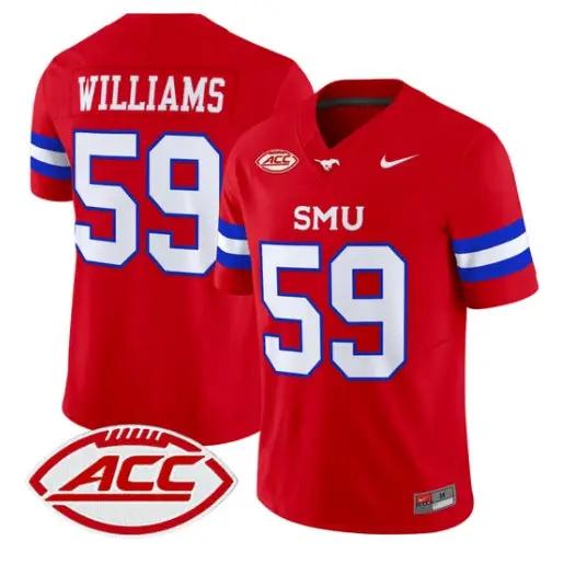 PJ Williams Jersey #59 SMU Mustangs 2026 Vapor Limited All Stitched 4 PJ Williams Jersey #59 SMU Mustangs 2026 Vapor Limited All Stitched by My Store NCAA Football Jerseys