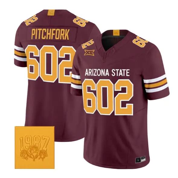 Pitchfork #602 Arizona State Sun Devils Jersey Roses & Devils Limited Stitched 1 Pitchfork #602 Arizona State Sun Devils Jersey Roses & Devils Limited Stitched by My Store NCAA Football Jerseys
