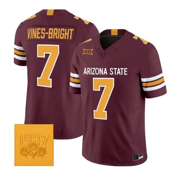 Raiden Vines-Bright #7 Arizona State Sun Devils Jersey Roses & Devils Stitched 1 Raiden Vines-Bright #7 Arizona State Sun Devils Jersey Roses & Devils Stitched by My Store NCAA Football Jerseys