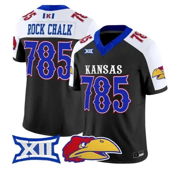 Rock Chalk Jersey #785 Kansas Jayhawks 2026 Vapor Limited Stitched 1 Rock Chalk Jersey #785 Kansas Jayhawks 2026 Vapor Limited Stitched by My Store NCAA Football Jerseys