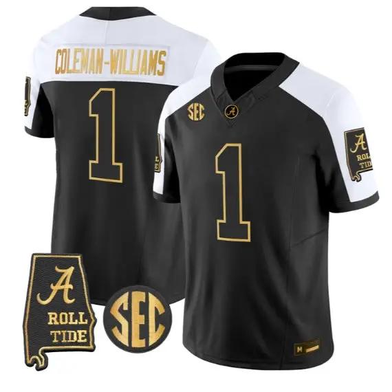 Ryan Coleman-Williams #1 Alabama Crimson Tide Jersey 2026 Stitched 1 Ryan Coleman-Williams #1 Alabama Crimson Tide Jersey 2026 Stitched by My Store NCAA Football Jerseys
