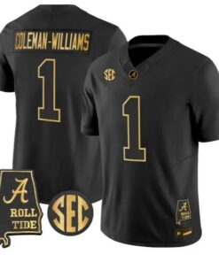 Ryan Coleman-Williams #1 Alabama Crimson Tide Jersey 2026 Stitched by My Store NCAA Football Jerseys