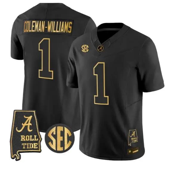 Ryan Coleman-Williams #1 Alabama Crimson Tide Jersey 2026 Stitched 2 Ryan Coleman-Williams #1 Alabama Crimson Tide Jersey 2026 Stitched by My Store NCAA Football Jerseys