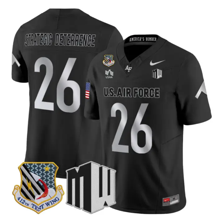 STRATEGIC DETERRENCE Jersey #26 Air Force Falcons 2026 Vapor Limited Stitched 1 STRATEGIC DETERRENCE Jersey #26 Air Force Falcons 2026 Vapor Limited Stitched by My Store NCAA Football Jerseys