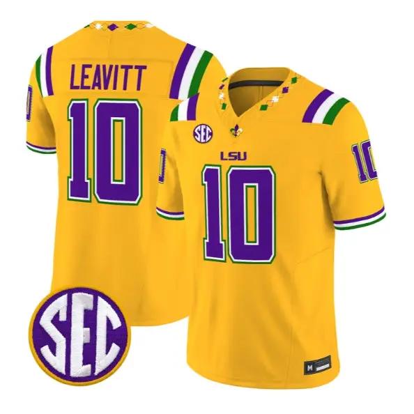 Sam Leavitt #10 LSU Tigers Jersey 2026 Mardi Gras Edition All Stitched 1 Sam Leavitt #10 LSU Tigers Jersey 2026 Mardi Gras Edition All Stitched by My Store NCAA Football Jerseys