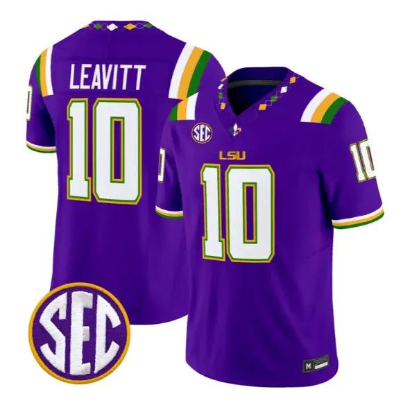Sam Leavitt #10 LSU Tigers Jersey 2026 Mardi Gras Edition All Stitched 2 Sam Leavitt #10 LSU Tigers Jersey 2026 Mardi Gras Edition All Stitched by My Store NCAA Football Jerseys