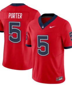 Shamar Porter Jersey #5 UConn Huskies 2026 Vapor Limited Football All Stitched by My Store NCAA Football Jerseys