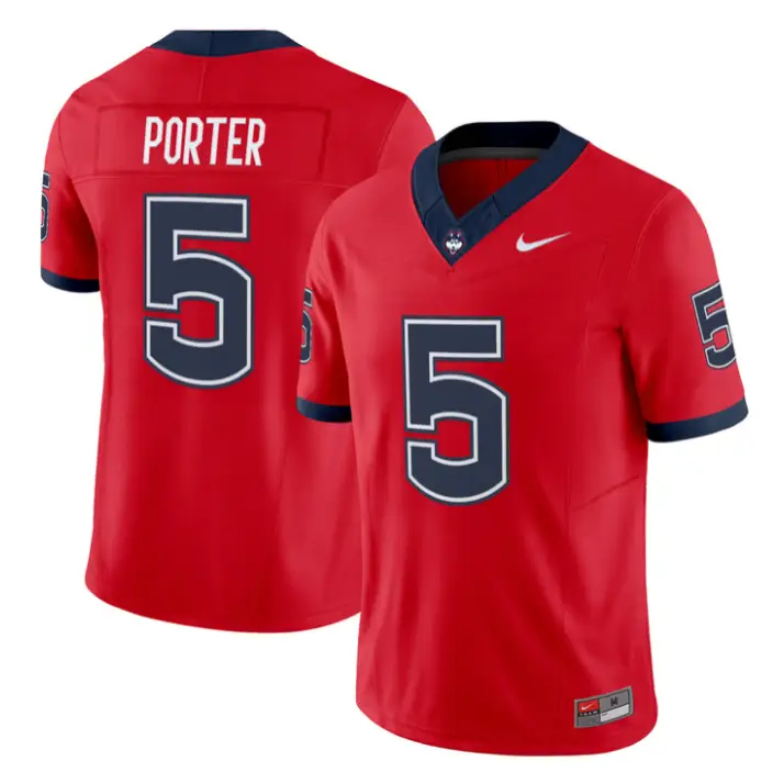 Shamar Porter Jersey #5 UConn Huskies 2026 Vapor Limited Football All Stitched 1 Shamar Porter Jersey #5 UConn Huskies 2026 Vapor Limited Football All Stitched by My Store NCAA Football Jerseys