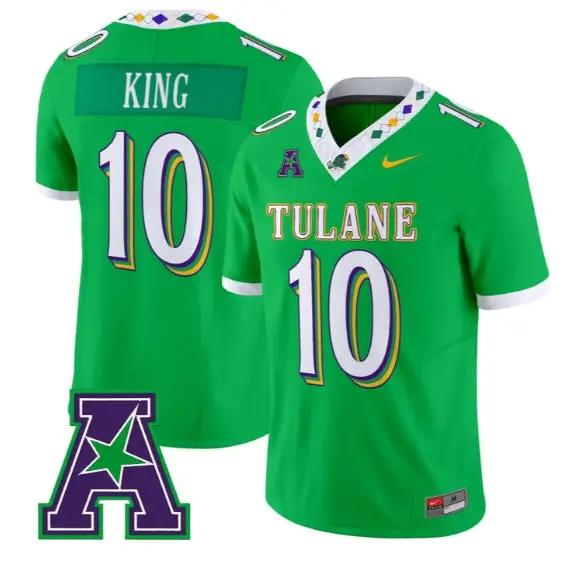 Shaun King #10 Tulane Green Wave Jersey 2026 City Edition Limited All Stitched 1 Shaun King #10 Tulane Green Wave Jersey 2026 City Edition Limited All Stitched by My Store NCAA Football Jerseys