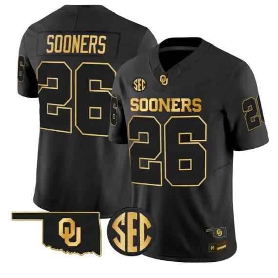 Sooners_26_Oklahoma_Sooners_Jersey_2026_Vapor_Limited_All_Stitched_Black_Gold - Malcom Terry Sooners #26 Oklahoma Sooners Jersey 2026 Vapor Limited All Stitched by My Store NCAA Football Jerseys